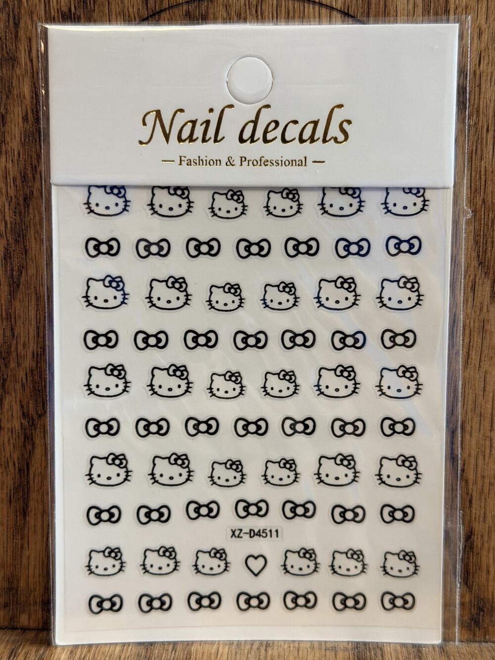 #HK-727 Hello Kitty Nail Stickers - Black
